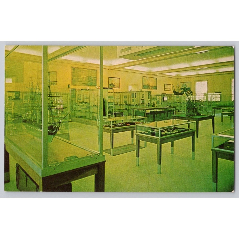 POSTCARD Annapolis Maryland US Naval Academy‎ Museum Interior Exhibit c1960s